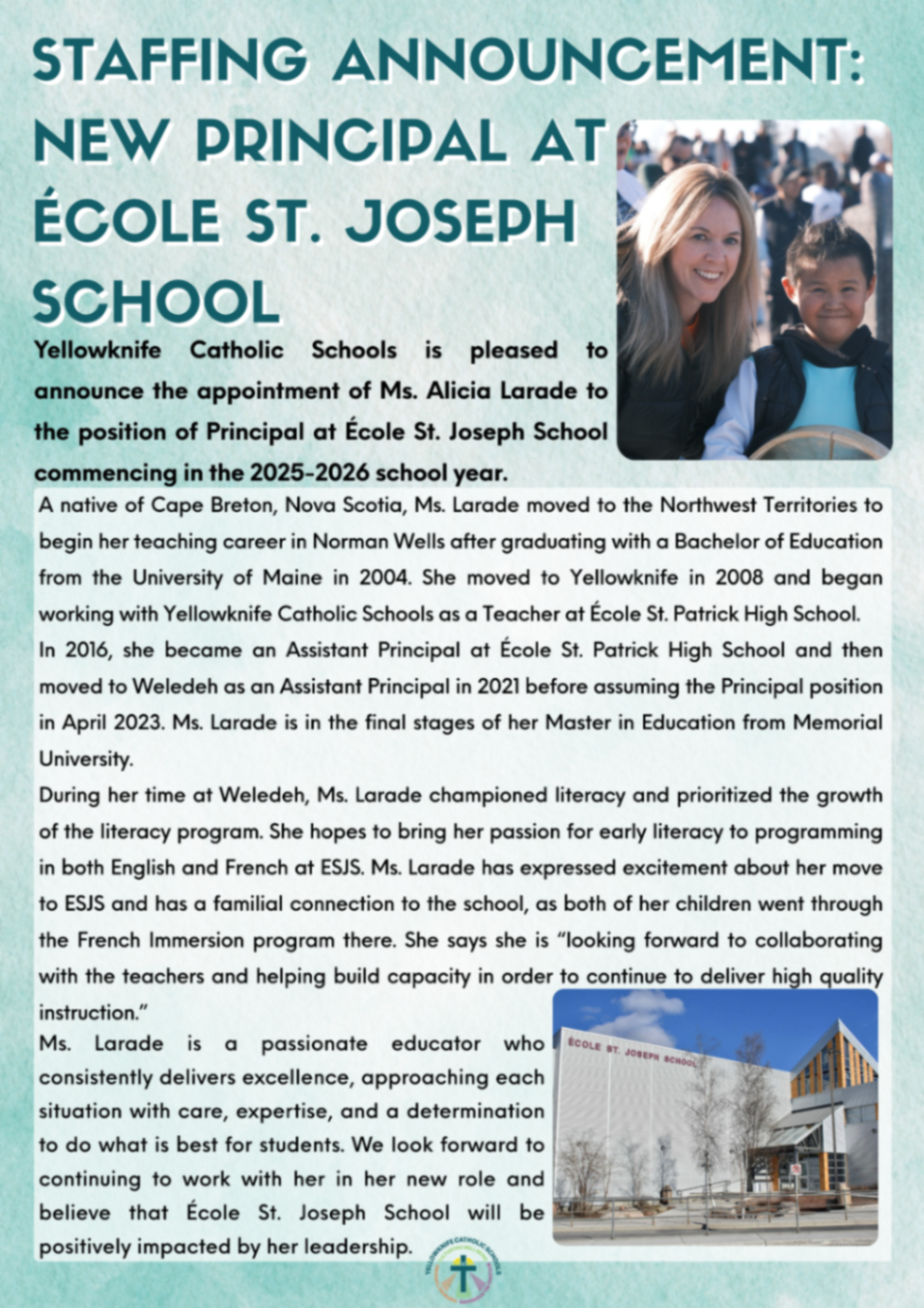 Staffing Announcement ESJS